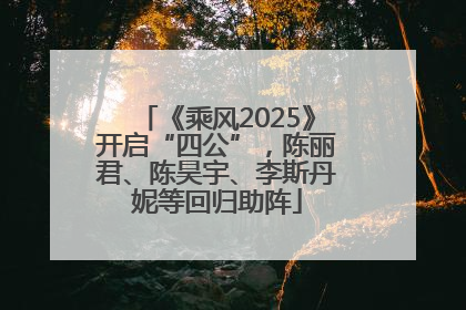 《乘风2025》开启“四公”，陈丽君、陈昊宇、李斯丹妮等回归助阵
