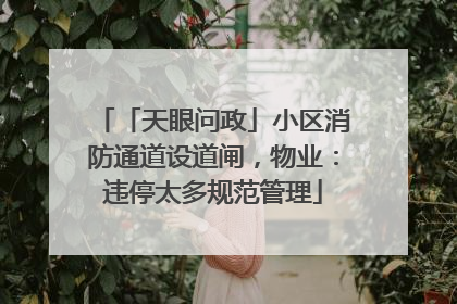 「天眼问政」小区消防通道设道闸，物业：违停太多规范管理