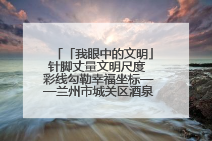 「我眼中的文明」针脚丈量文明尺度 彩线勾勒幸福坐标——兰州市城关区酒泉路街道办事处