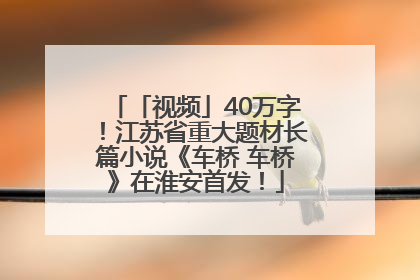 「视频」40万字！江苏省重大题材长篇小说《车桥 车桥》在淮安首发！