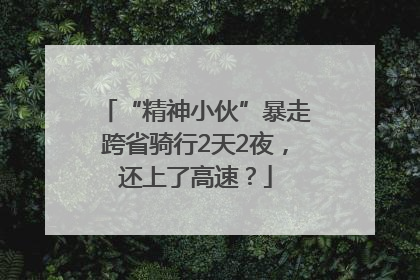 “精神小伙”暴走跨省骑行2天2夜，还上了高速？