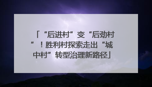 “后进村”变“后劲村”！胜利村探索走出“城中村”转型治理新路径