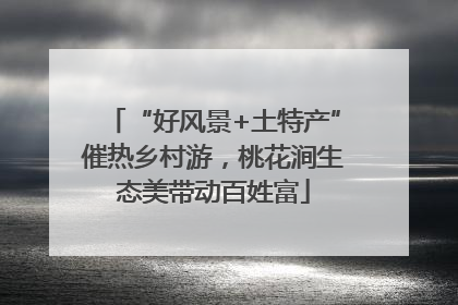 “好风景+土特产”催热乡村游，桃花涧生态美带动百姓富