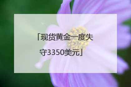 现货黄金一度失守3350美元
