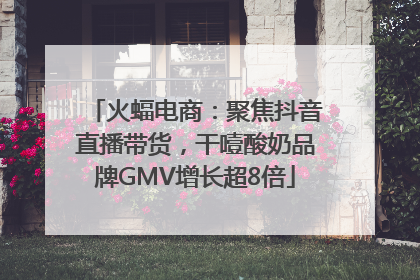 火蝠电商：聚焦抖音直播带货，干噎酸奶品牌GMV增长超8倍