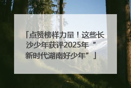 点赞榜样力量！这些长沙少年获评2025年“新时代湖南好少年”