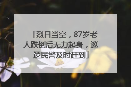 烈日当空，87岁老人跌倒后无力起身，巡逻民警及时赶到