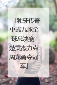 独牙传奇中式九球全球总决赛 楚秉杰力克周龙勇夺冠军
