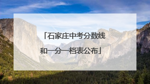 石家庄中考分数线和一分一档表公布