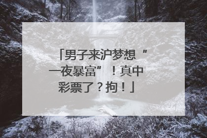 男子来沪梦想“一夜暴富”！真中彩票了？拘！
