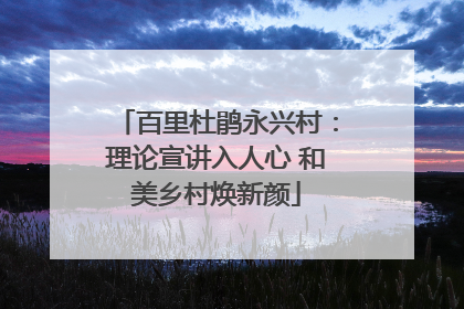 百里杜鹃永兴村：理论宣讲入人心 和美乡村焕新颜