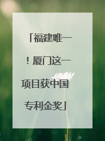 福建唯一！厦门这一项目获中国专利金奖
