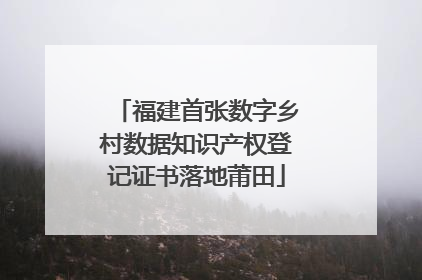 福建首张数字乡村数据知识产权登记证书落地莆田