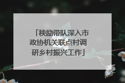 秧励带队深入市政协机关联点村调研乡村振兴工作
