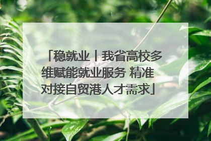 稳就业丨我省高校多维赋能就业服务 精准对接自贸港人才需求