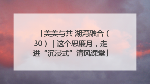 美美与共 湖湾融合（30）｜这个思廉月，走进“沉浸式”清风课堂