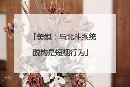 美媒：与北斗系统脱钩是短视行为