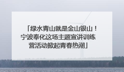 绿水青山就是金山银山！宁波奉化这场主题宣讲训练营活动掀起青春热潮