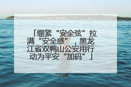 绷紧“安全弦”拉满“安全感”，黑龙江省双鸭山公安用行动为平安“加码”