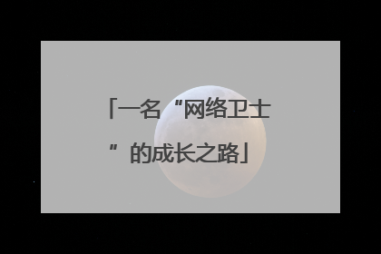 一名“网络卫士”的成长之路