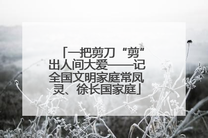 一把剪刀“剪”出人间大爱——记全国文明家庭常凤灵、徐长国家庭