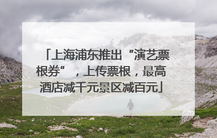 上海浦东推出“演艺票根券”，上传票根，最高酒店减千元景区减百元