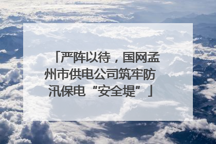 严阵以待，国网孟州市供电公司筑牢防汛保电“安全堤”