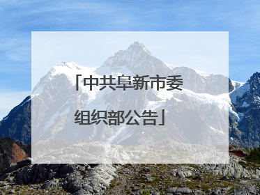 中共阜新市委组织部公告