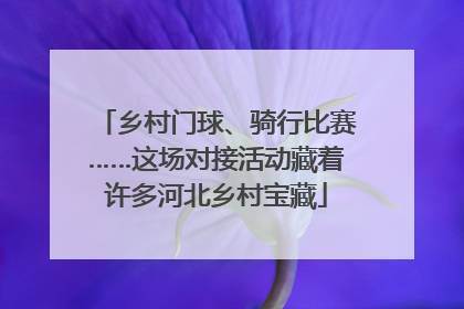 乡村门球、骑行比赛……这场对接活动藏着许多河北乡村宝藏