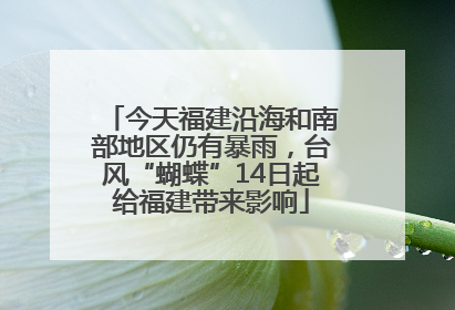 今天福建沿海和南部地区仍有暴雨，台风“蝴蝶”14日起给福建带来影响
