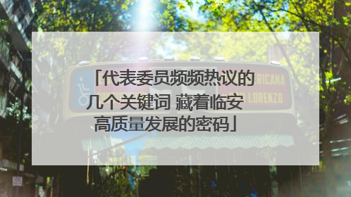代表委员频频热议的几个关键词 藏着临安高质量发展的密码