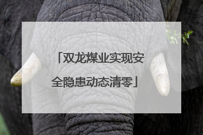 双龙煤业实现安全隐患动态清零