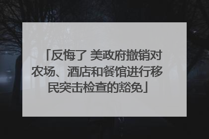 反悔了 美政府撤销对农场、酒店和餐馆进行移民突击检查的豁免