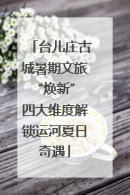 台儿庄古城暑期文旅“焕新” 四大维度解锁运河夏日奇遇