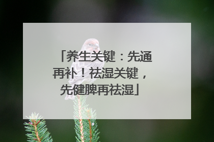 养生关键：先通再补！祛湿关键，先健脾再祛湿