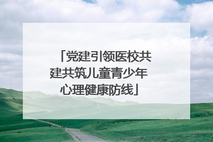 党建引领医校共建共筑儿童青少年心理健康防线