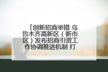创新招商举措 乌鲁木齐高新区（新市区）发布招商引资工作协调推进机制 打造投资发展新高地