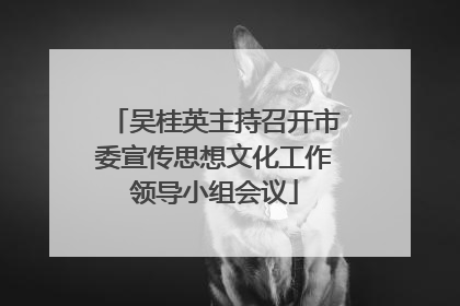 吴桂英主持召开市委宣传思想文化工作领导小组会议