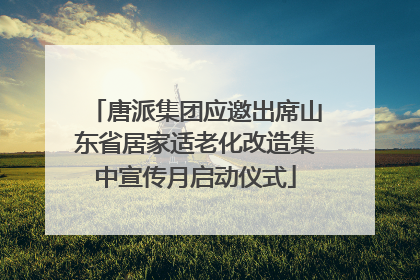 唐派集团应邀出席山东省居家适老化改造集中宣传月启动仪式