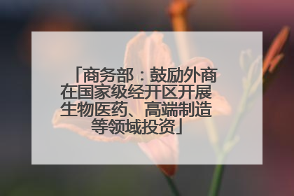 商务部：鼓励外商在国家级经开区开展生物医药、高端制造等领域投资