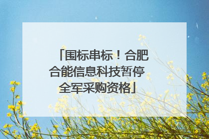 围标串标！合肥合能信息科技暂停全军采购资格