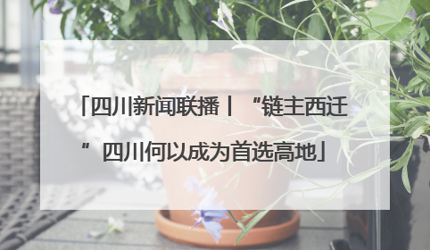 四川新闻联播丨“链主西迁”四川何以成为首选高地