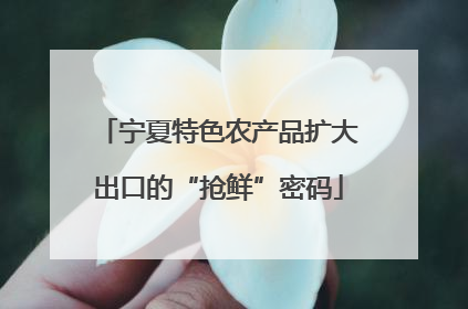 宁夏特色农产品扩大出口的“抢鲜”密码