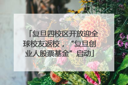 复旦四校区开放迎全球校友返校，“复旦创业人股票基金”启动