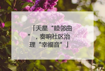 天星“睦邻曲”，奏响社区治理“幸福音”