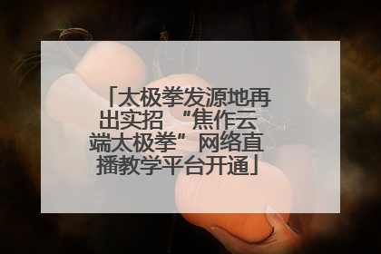 太极拳发源地再出实招 “焦作云端太极拳”网络直播教学平台开通