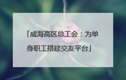 威海高区总工会：为单身职工搭建交友平台