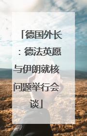德国外长：德法英愿与伊朗就核问题举行会谈