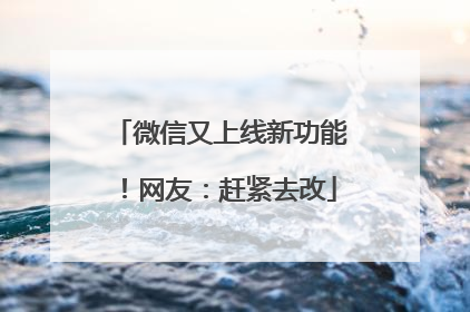 微信又上线新功能！网友：赶紧去改