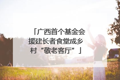 广西首个基金会援建长者食堂成乡村“敬老客厅”